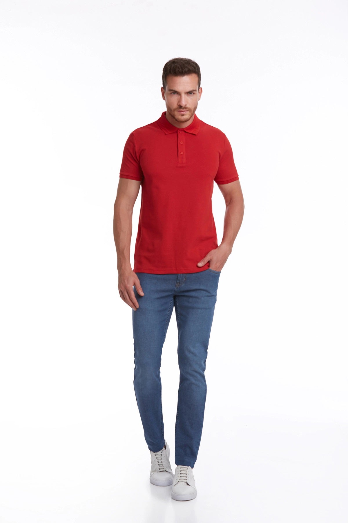 Regular Fit 100% Cotton Red Polo T-Shirt - MIB