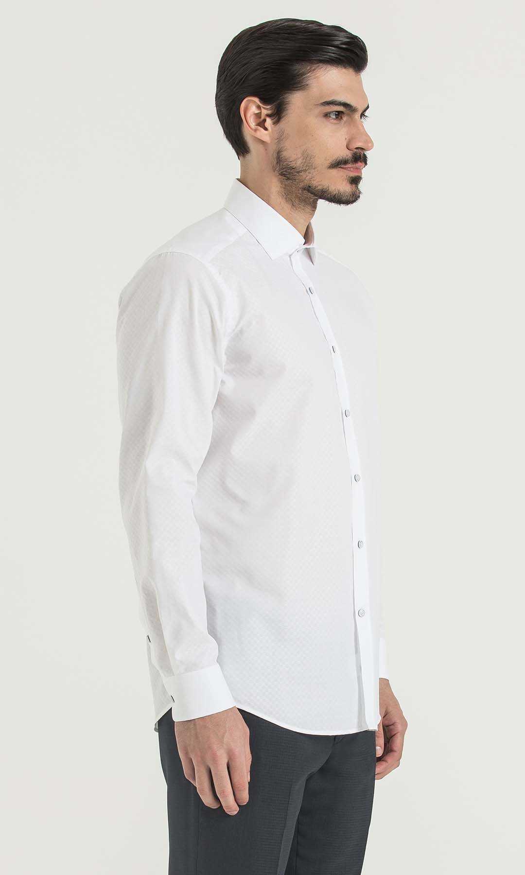 Regular Fit 100% Cotton White Dress Shirt - MIB