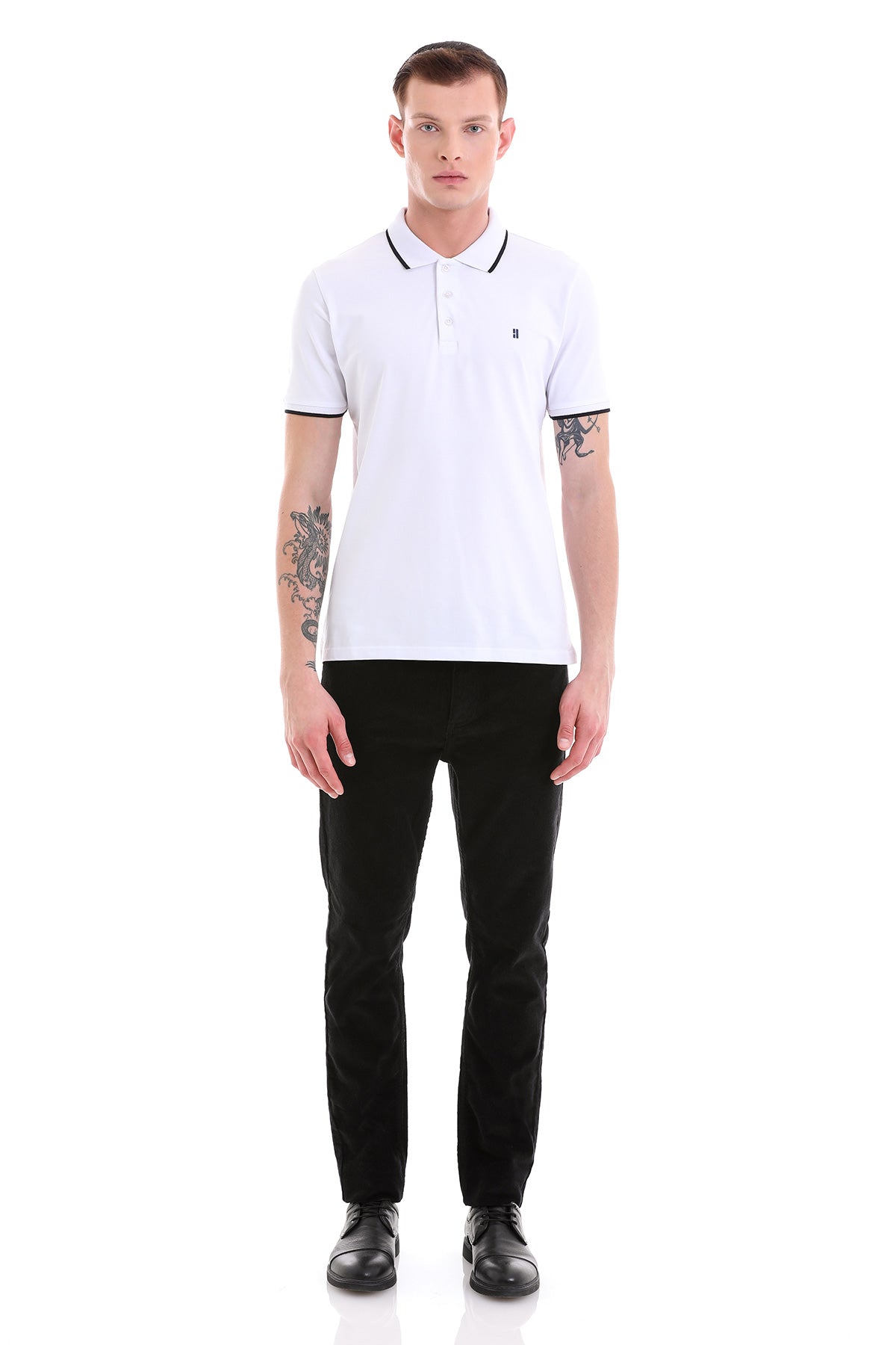 Regular Fit 100% Cotton White Polo T-Shirt - MIB