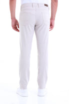 Regular Fit 5 Pocket High Waist Cotton Beige Casual Pants