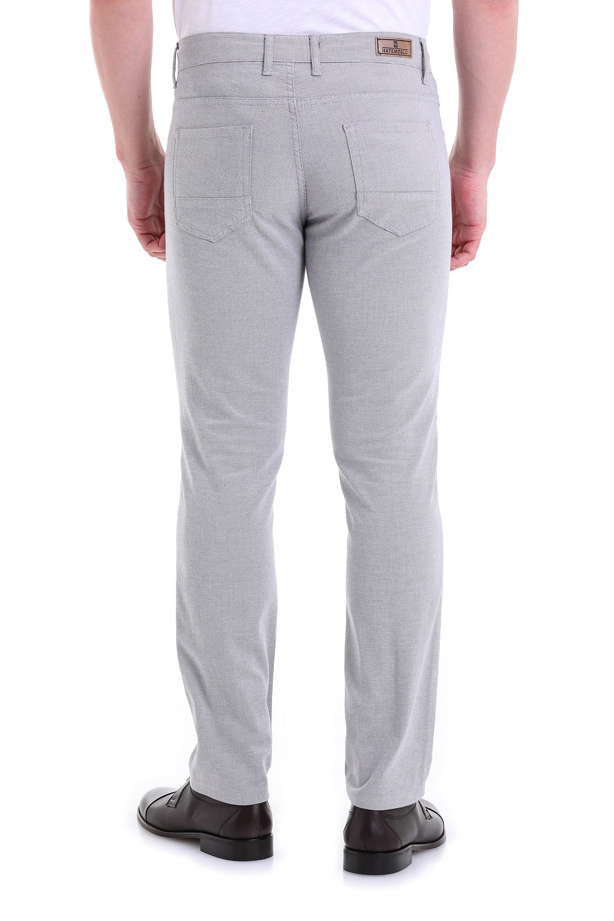 Regular Fit 5 Pocket High Waist Cotton Gray Casual Pants