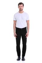 Regular Fit 5 Pocket Low Waist Cotton Black Casual Pants