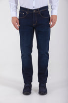 Regular Fit 5 Pocket Low Waist Cotton Dark Navy Denim Jeans