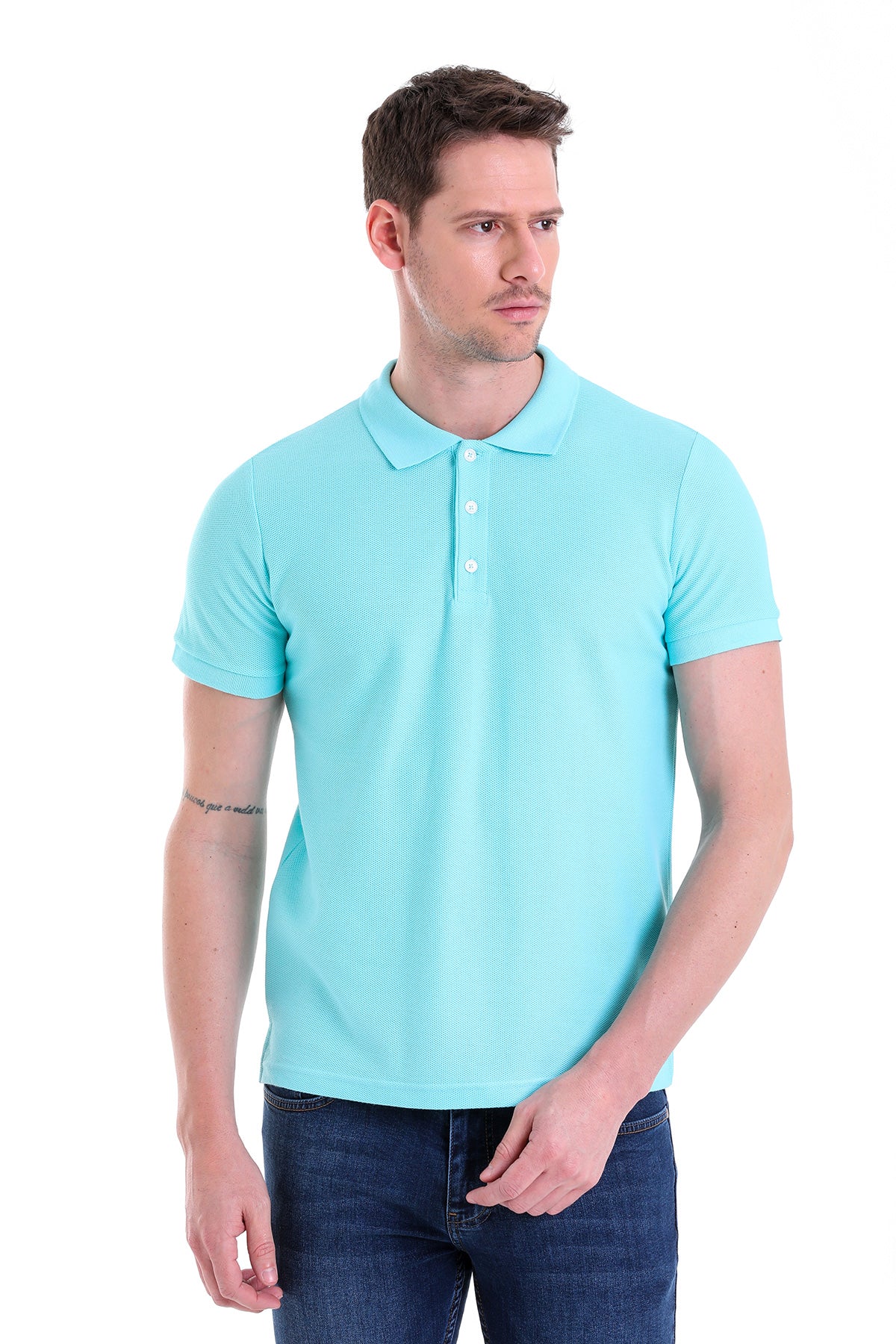 Regular Fit Basic 100% Cotton Mint Polo T-Shirt - MIB