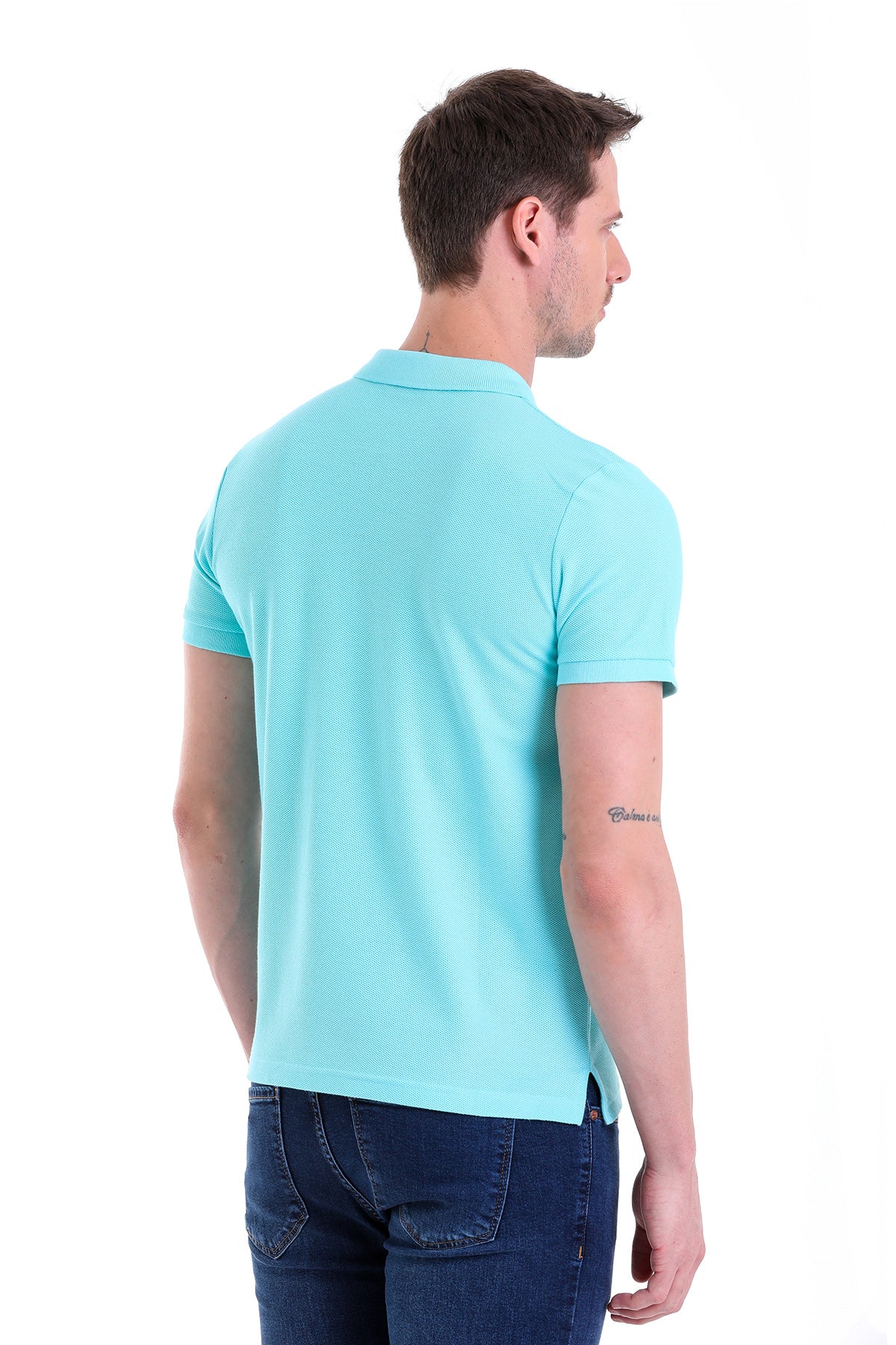 Regular Fit Basic 100% Cotton Mint Polo T-Shirt - MIB