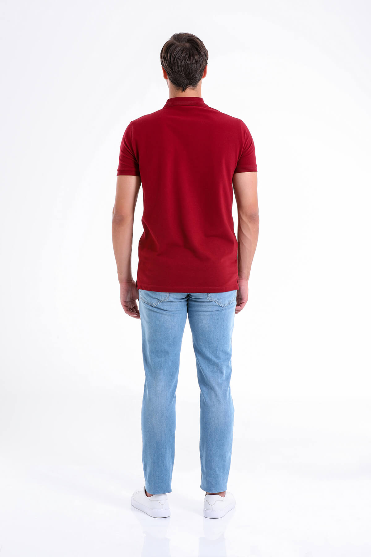 Regular Fit Basic Cotton Burgundy Polo T-Shirt - MIB