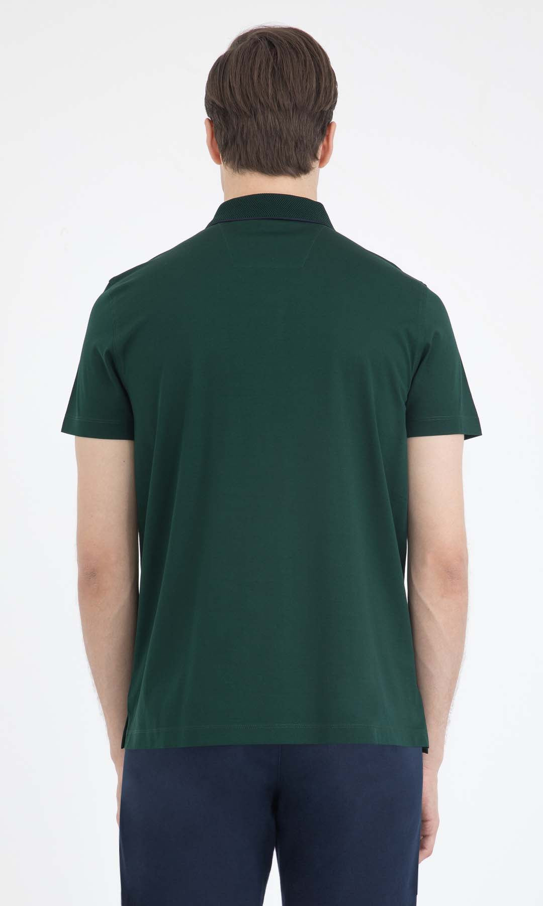 Regular Fit Basic Cotton Polo T-shirt Green - MIB