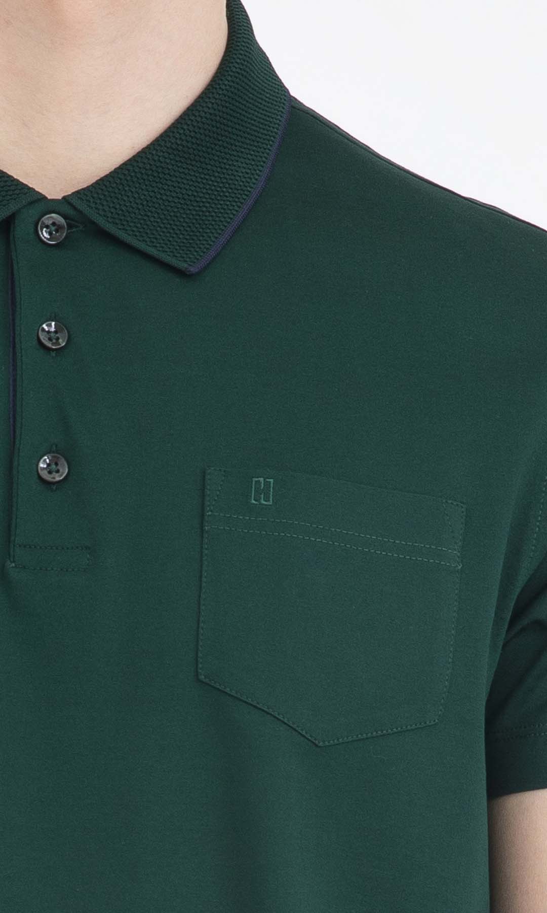 Regular Fit Basic Cotton Polo T-shirt Green - MIB