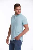 Regular Fit Basic Cotton Polo T-shirt Light. Blue - MIB