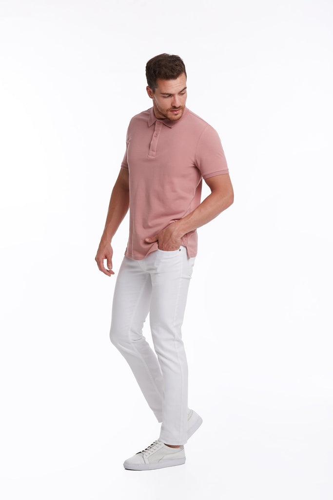 Regular Fit Basic Cotton Polo T-shirt Pink - MIB