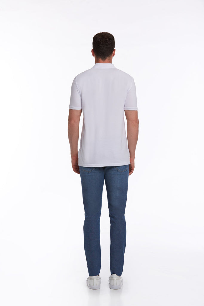 Regular Fit Basic Cotton Polo T-shirt White - MIB