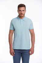 Regular Fit Basic Light Blue 100% Cotton Polo T-Shirt - MIB