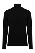 Regular Fit Basic Plain Black Turtleneck Sweater - SAYKI