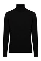 Regular Fit Basic Plain Black Turtleneck Sweater - SAYKI