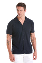 Regular Fit Basic Plain Cotton Blend Navy Polo T-Shirt - MIB