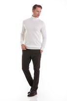 Regular Fit Basic Plain Ecru Turtleneck Sweater - SAYKI