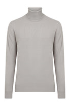 Regular Fit Basic Plain Light Gray Turtleneck Sweater