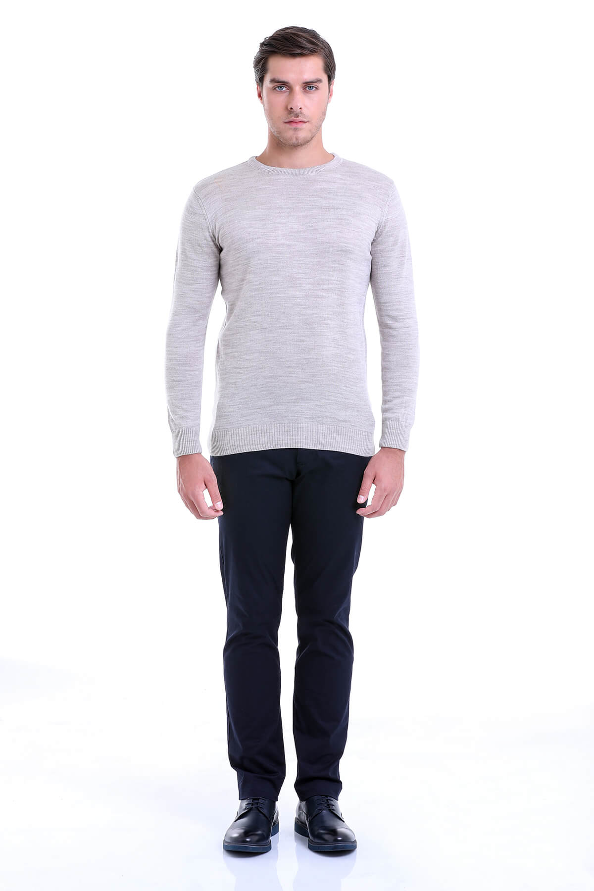 Regular Fit Beige Crewneck Sweater - MIB