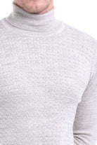 Regular Fit Beige Turtleneck Sweater - MIB