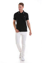 Regular Fit Black Basic 100% Cotton Polo T-Shirt - MIB