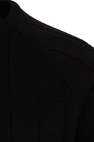 Regular Fit Black Cotton Blend Crewneck Sweater - SAYKI