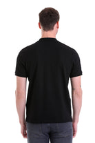 Regular Fit Black Cotton Polo T-Shirt - MIB