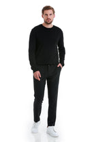 Regular Fit Black Crewneck Sweater - MIB