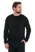 Regular Fit Black Crewneck Sweater - MIB