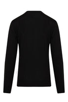 Regular Fit Black - Gray Wool Blend Crewneck Sweater - SAYKI