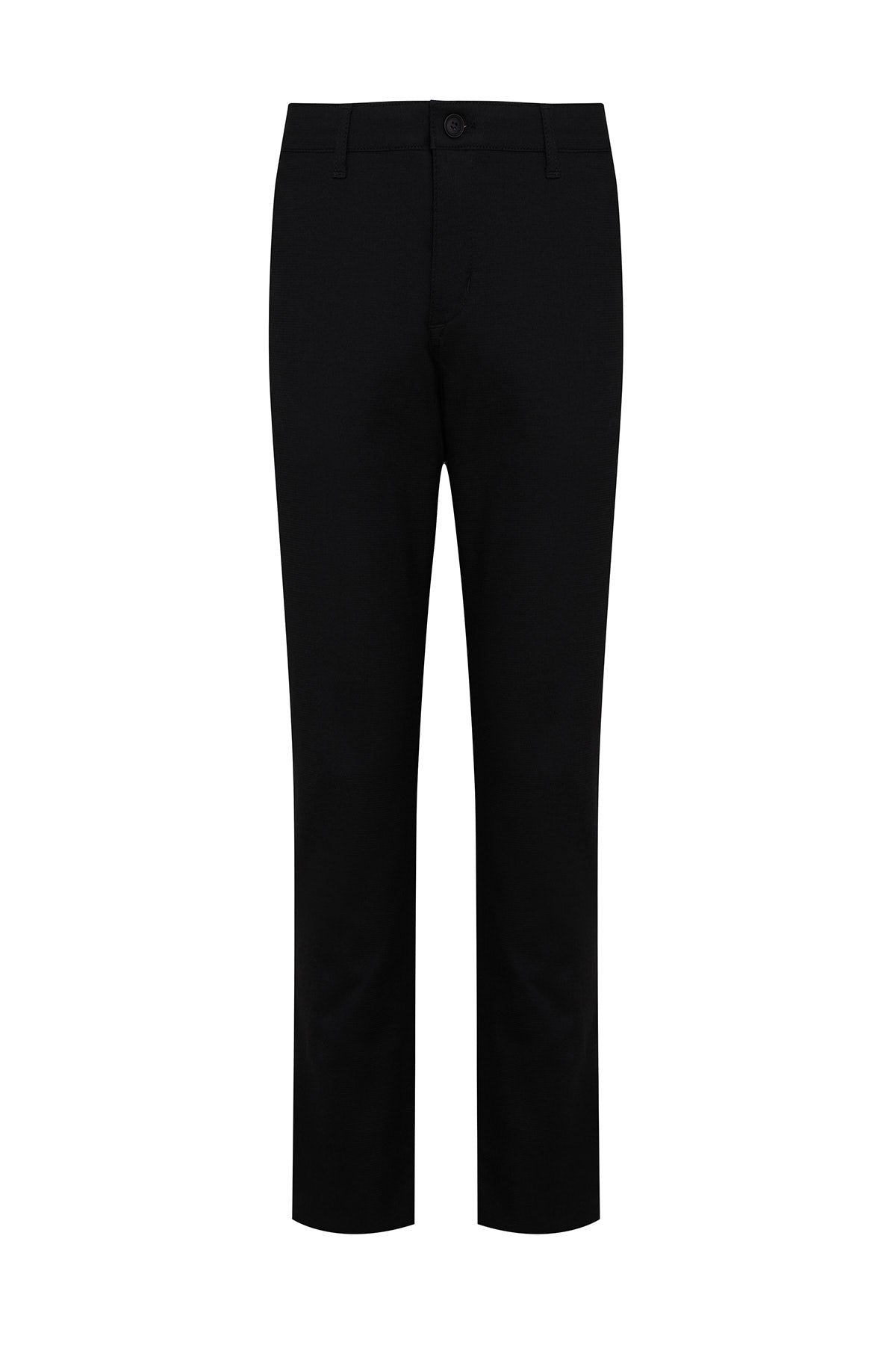 Regular Fit Black High Waist Cotton Casual Pants - MIB