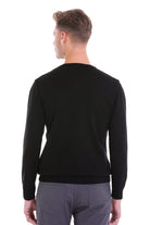 Regular Fit Black V-Neck Sweater - MIB