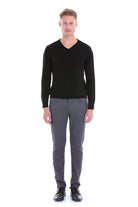 Regular Fit Black V-Neck Sweater - MIB