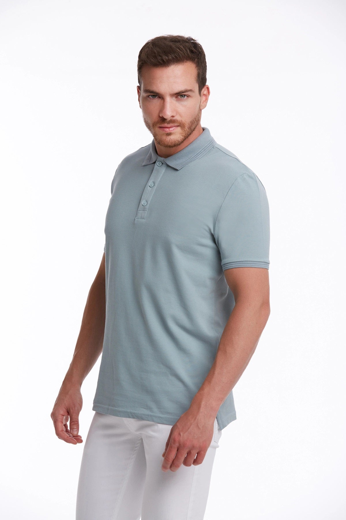 Regular Fit Blue 100% Cotton Polo T-Shirt - MIB