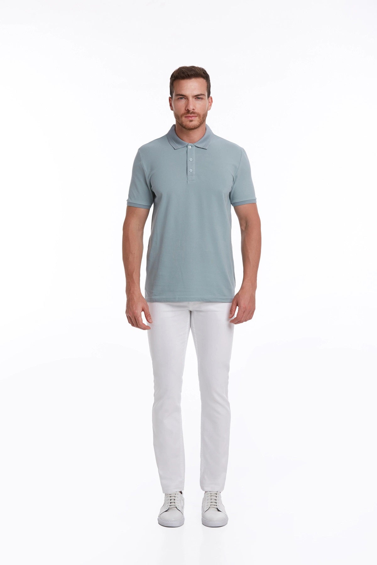 Regular Fit Blue 100% Cotton Polo T-Shirt - MIB