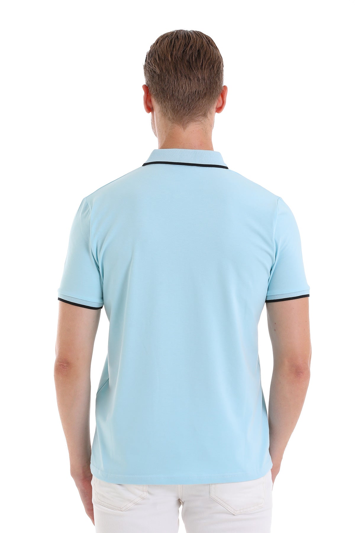 Regular Fit Blue Basic 100% Cotton Polo T-Shirt - MIB