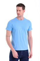 Regular Fit Blue Basic Cotton Crew Neck T-Shirt - MIB