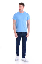 Regular Fit Blue Basic Cotton Crew Neck T-Shirt - MIB