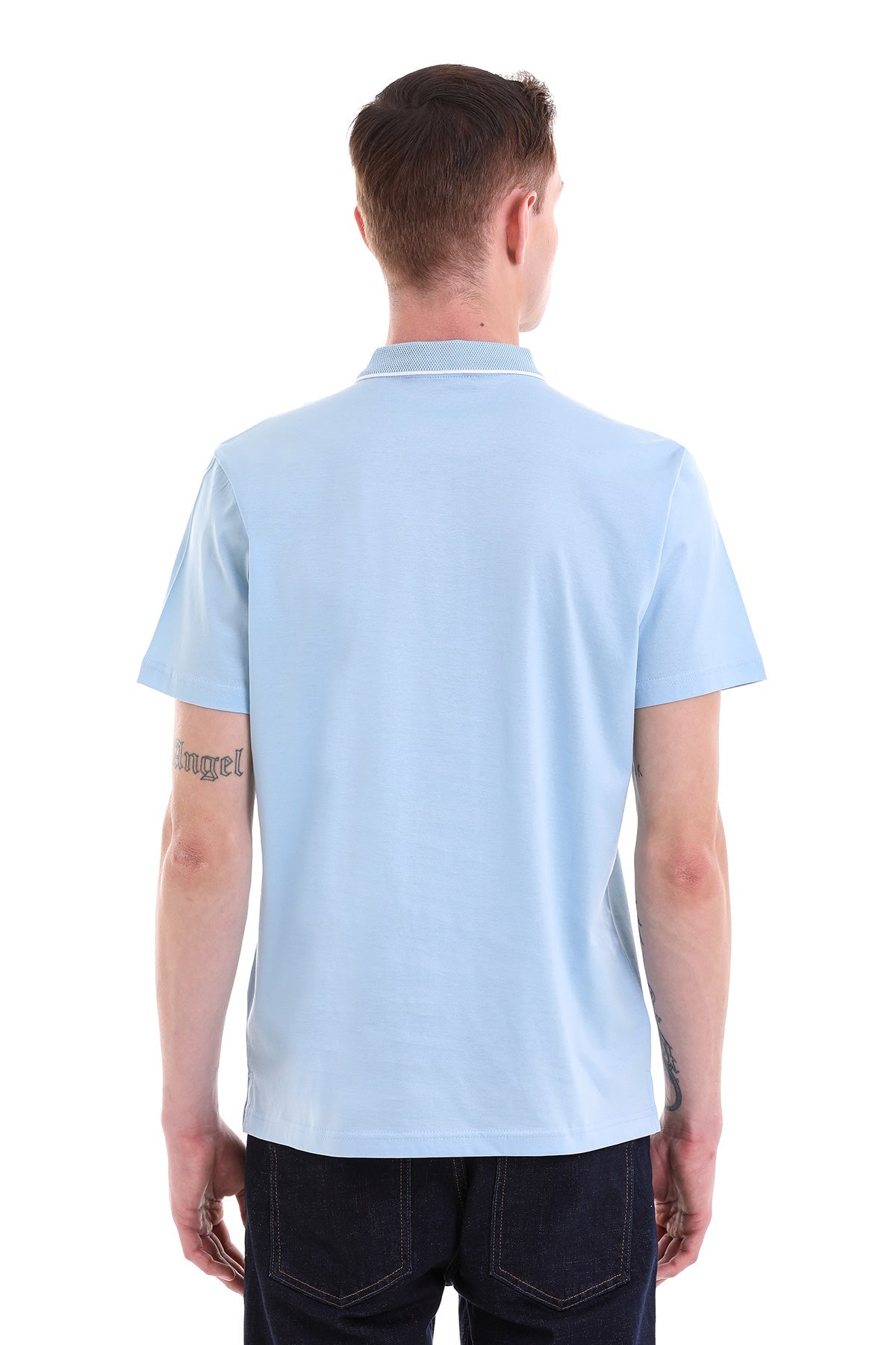 Regular Fit Blue Basic Cotton Polo T-Shirt - MIB