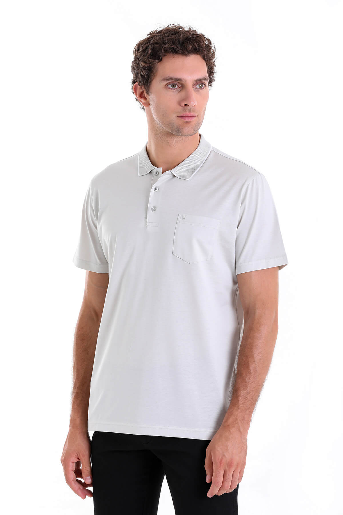 Regular Fit Bone Basic Cotton Polo T-Shirt - MIB