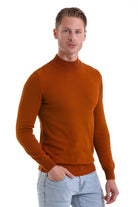 Regular Fit Brick Mock Neck Sweater - MIB