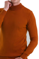 Regular Fit Brick Mock Neck Sweater - MIB