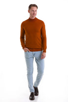 Regular Fit Brick Mock Neck Sweater - MIB