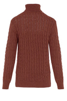 Regular Fit Brick Wool Blend Turtleneck Sweater - SAYKI