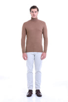 Regular Fit Brown Turtleneck Sweater - MIB