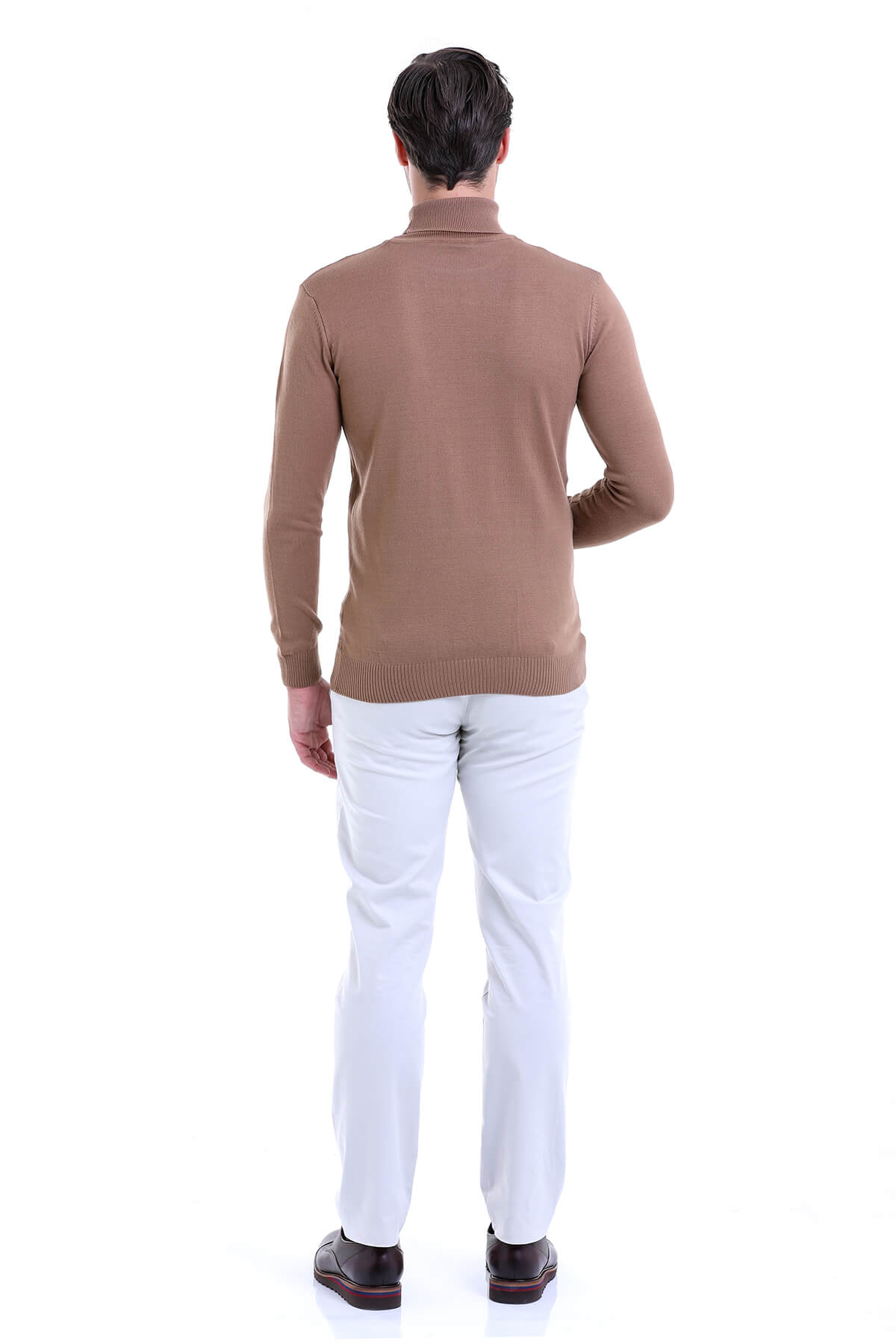 Regular Fit Brown Turtleneck Sweater - MIB