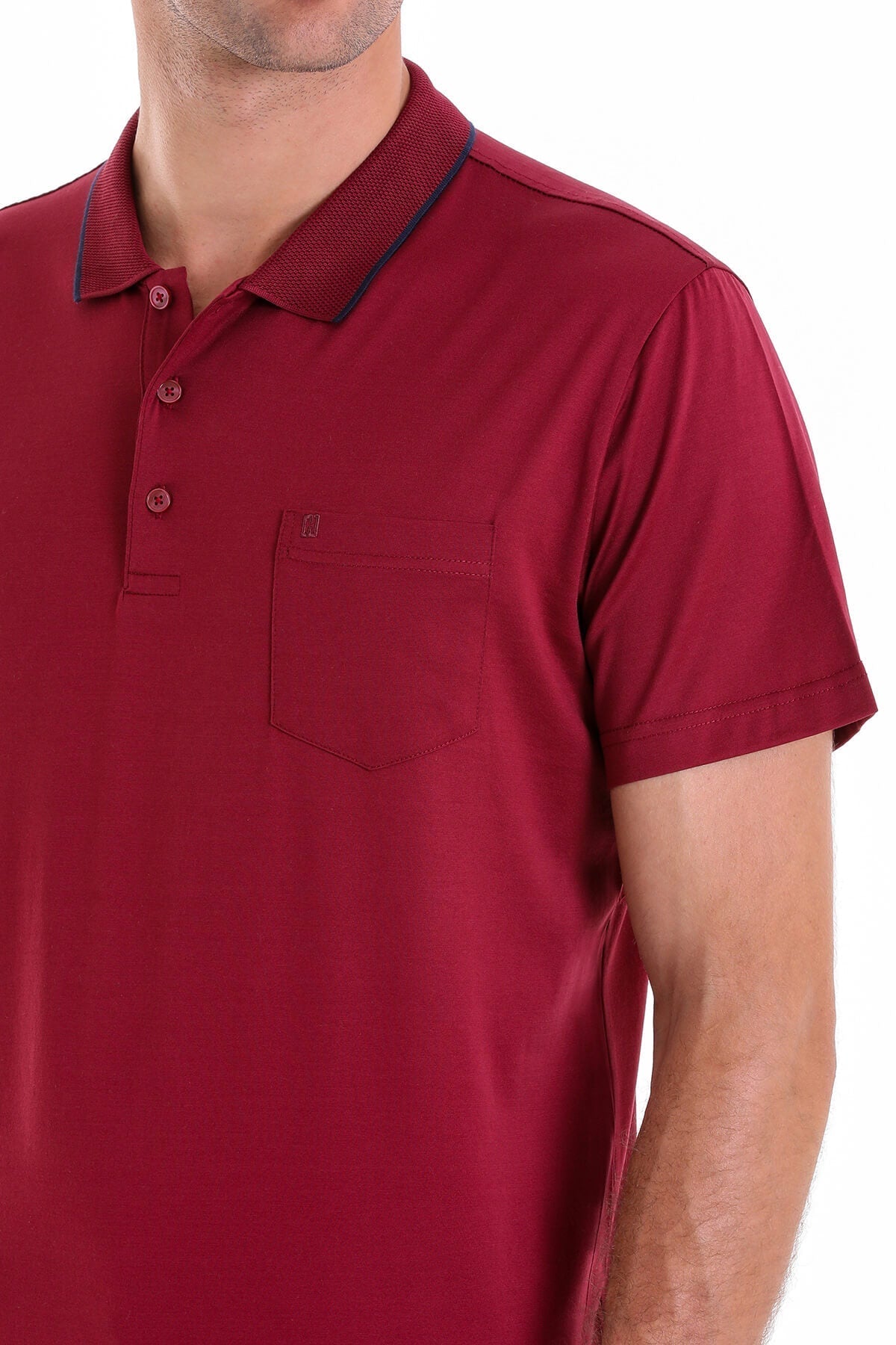 Regular Fit Burgundy Basic 100% Cotton Polo T-Shirt - MIB