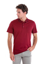 Regular Fit Burgundy Basic 100% Cotton Polo T-Shirt - MIB