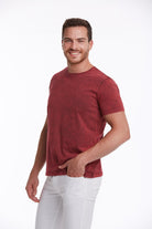 Regular Fit Burgundy Basic Cotton Crew Neck T-Shirt - MIB