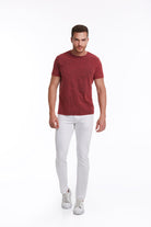 Regular Fit Burgundy Basic Cotton Crew Neck T-Shirt - MIB