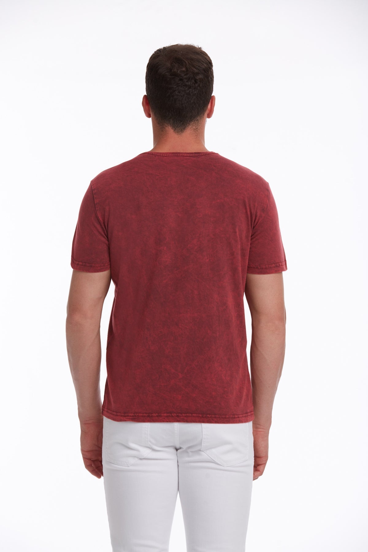 Regular Fit Burgundy Basic Cotton Crew Neck T-Shirt - MIB